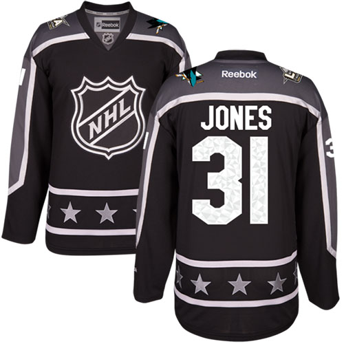 Sharks #31 Martin Jones Black All-Star Pacific Division Stitched NHL Jersey